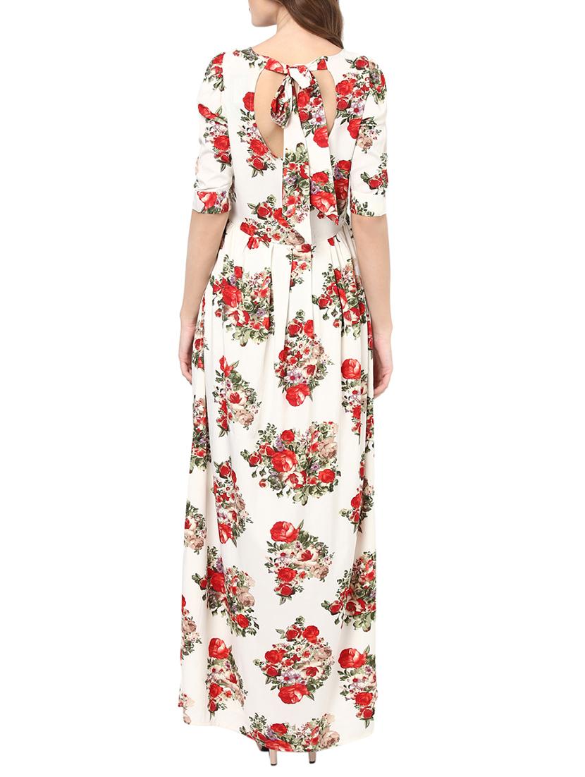 tie back floral maxi dress - 13741108 - Standard Image - 2