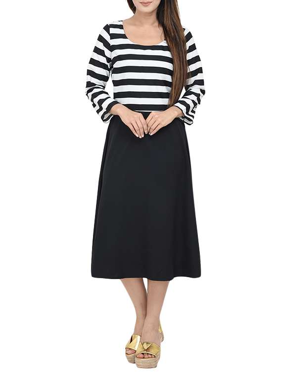 striped a-line dress