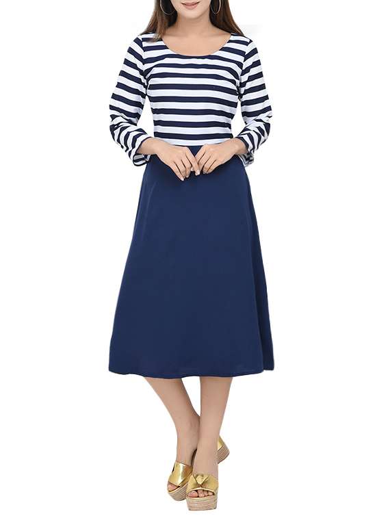 striped a-line dress