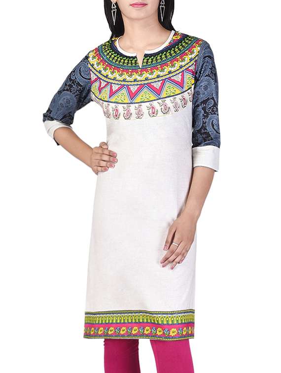white cotton regular kurta