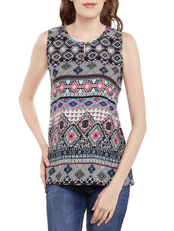 women's straight round neck top