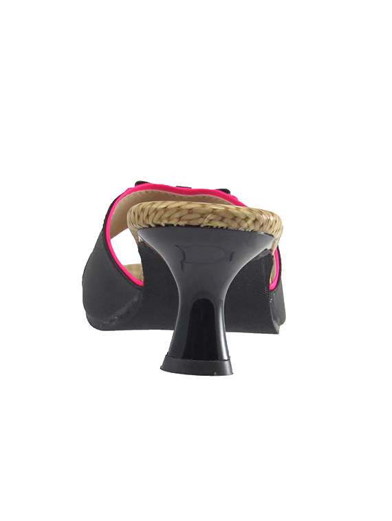 Black Fabric Slip On Sandals - 13751212 -  Standard Image - 2