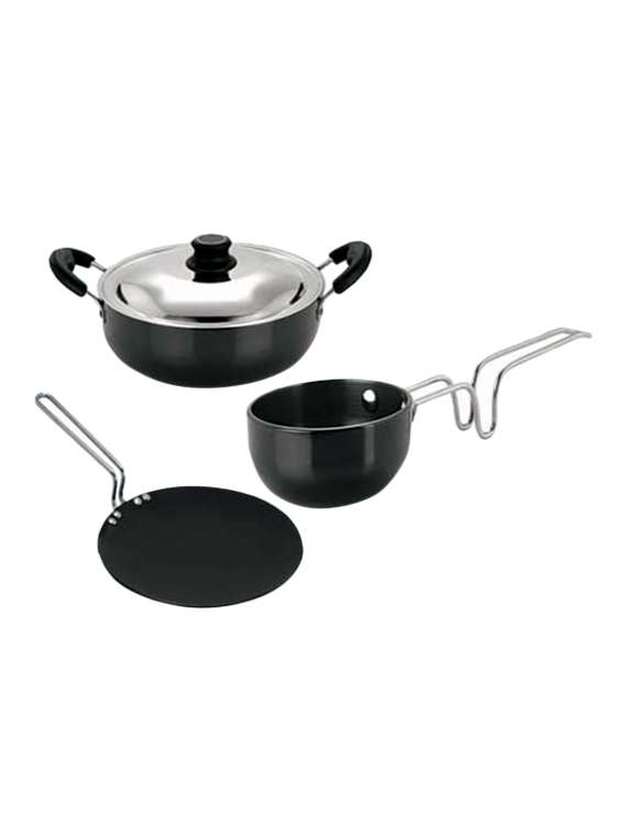pristine cooking essential hard anodised aluminium cookware set