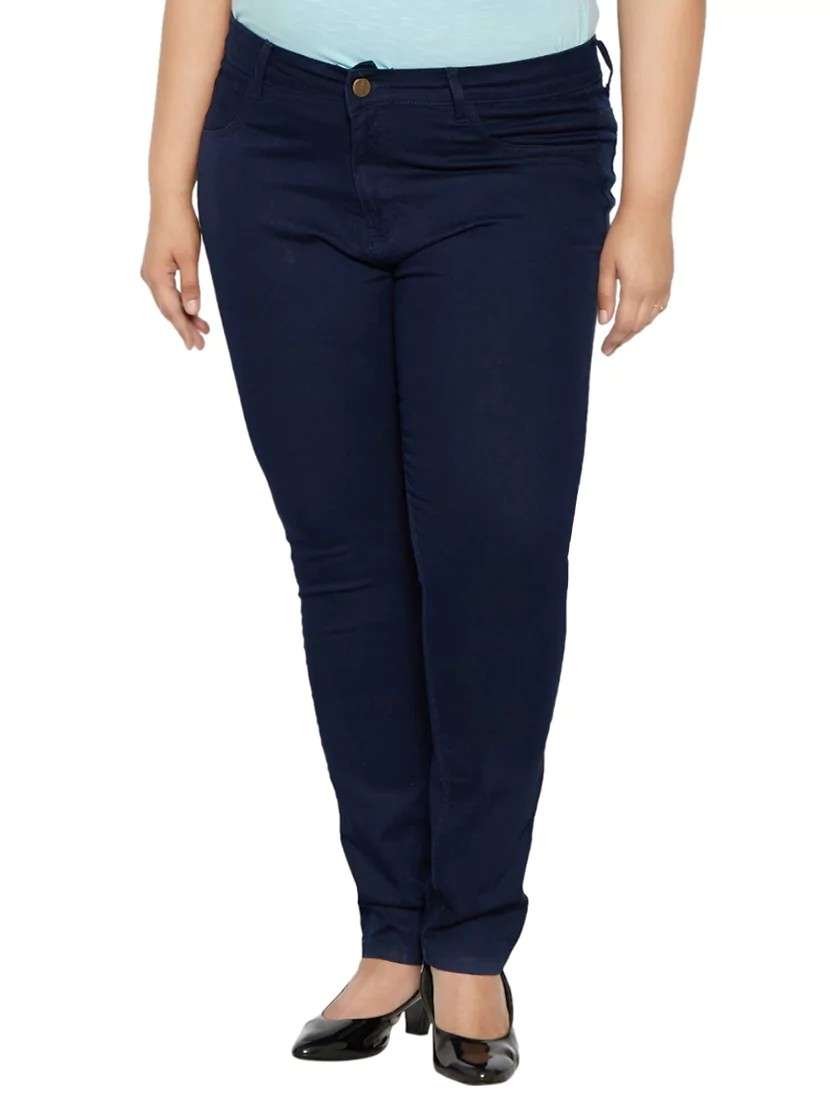 dark blue mid-rise denim jean