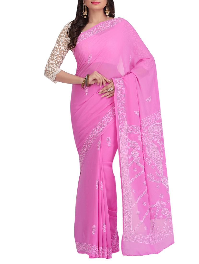 women's embroidered saree with blouse - 13757371 - Zoom Image - 0