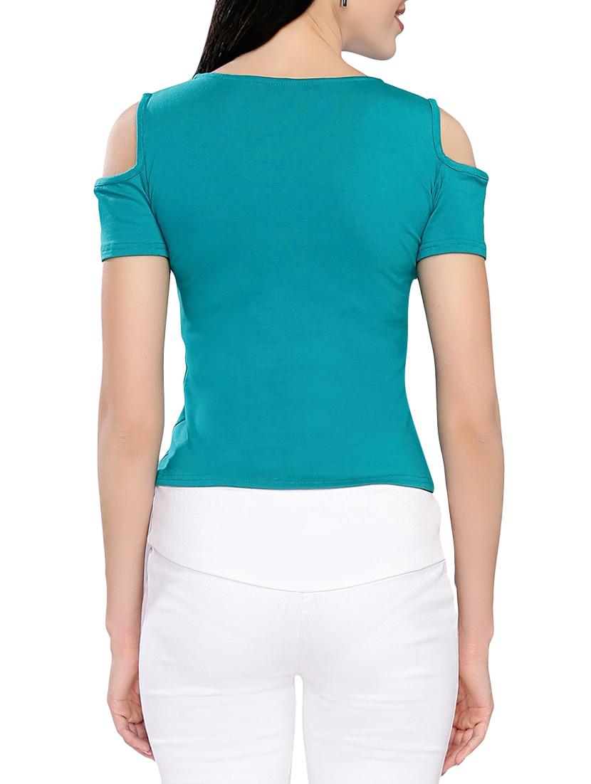women's crop key hole neck top - 13758178 - Standard Image - 2