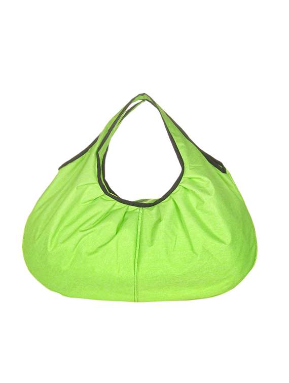 green polyester hobo handbag