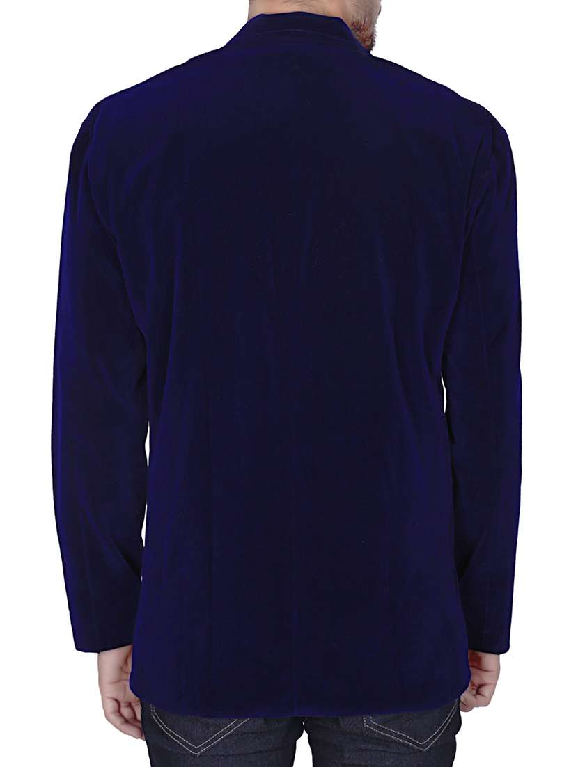 dark blue velvet casual blazer - 13764009 -  Standard Image - 2