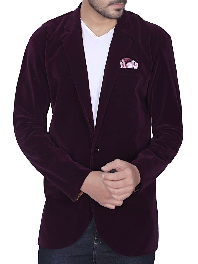 red velvet casual blazer