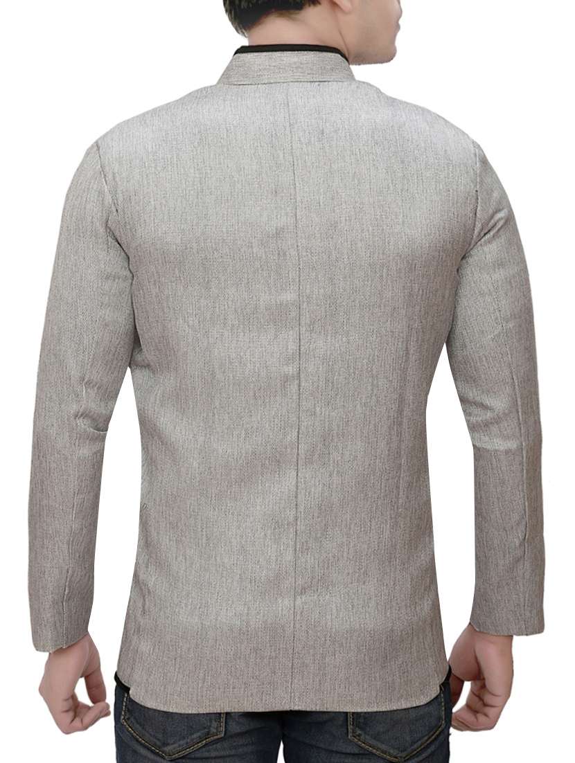 silver cotton blend casual blazer - 13764014 -  Standard Image - 2