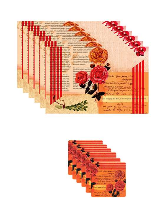 stitchnest pvc red table placemats 6 seater