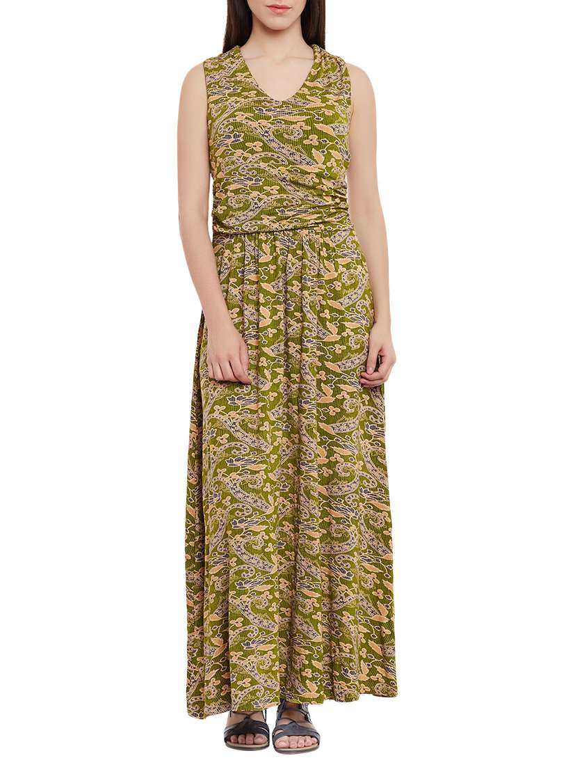 green viscose maxi dress