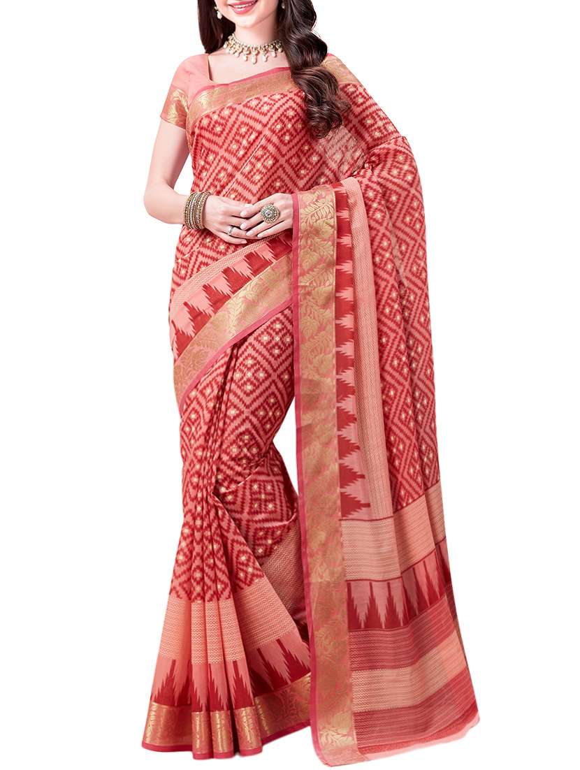 red patola saree with blouse