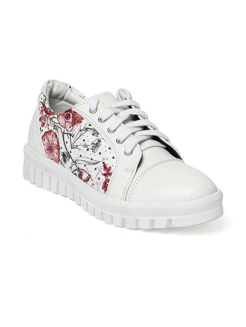 white faux leather laceup sneakers