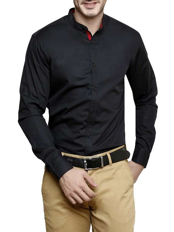 black cotton formal shirt