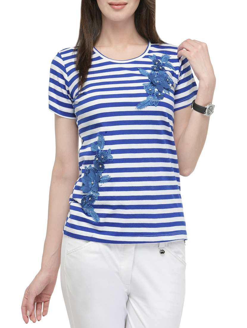 blue cotton regular tshirt