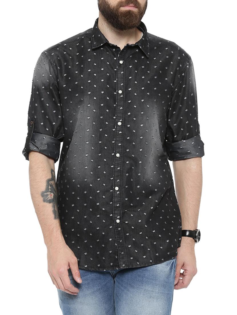 black denim casual shirt