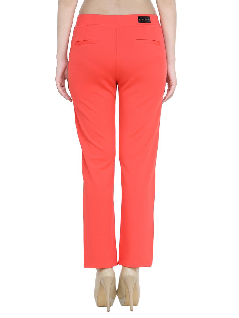 women solid mid rise cigarette pant - 13773085 - Standard Image - 2