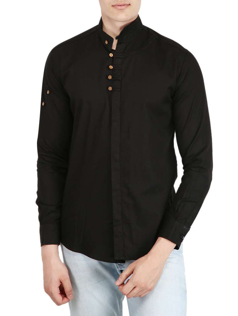 black cotton casual shirt