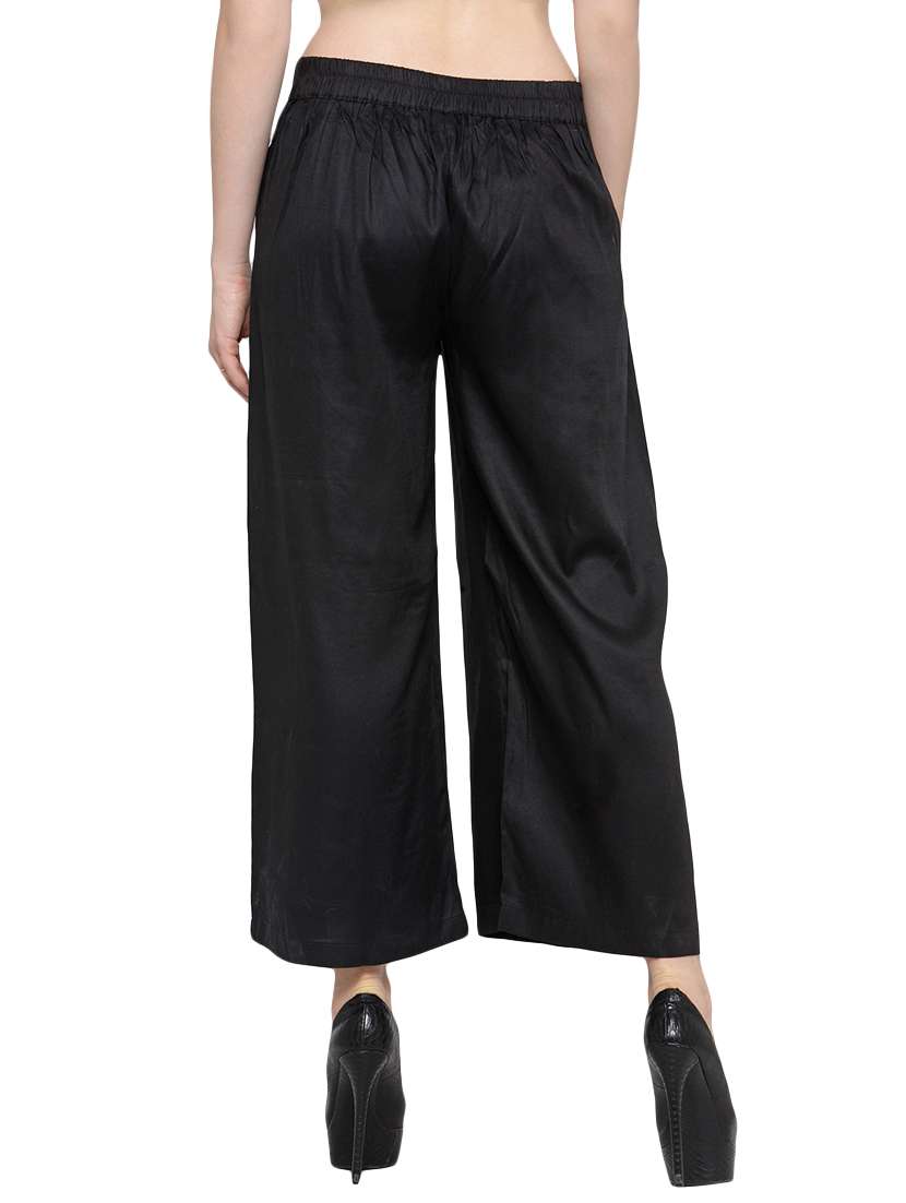 black viscose palazzos - 13778141 -  Standard Image - 2