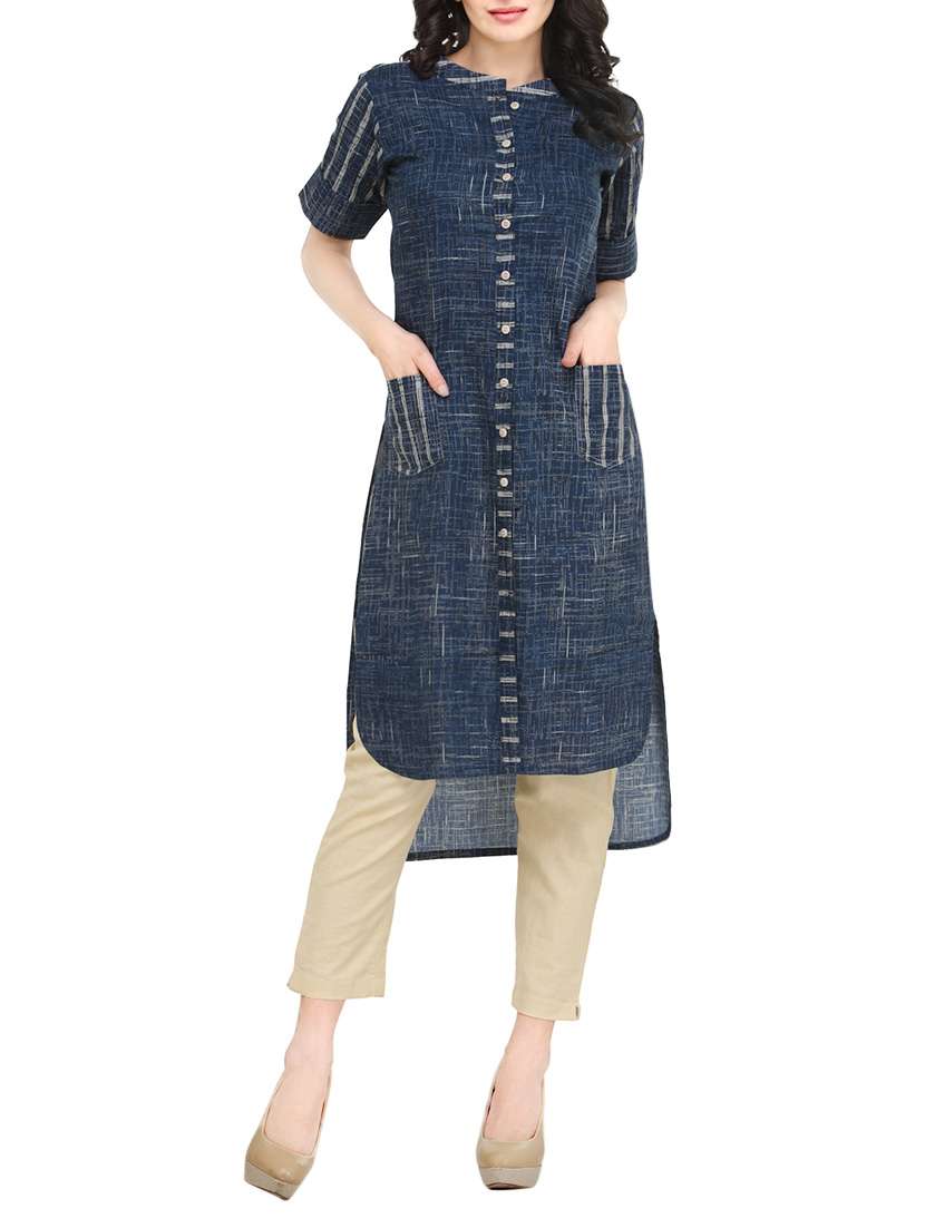 printed high-low kurta