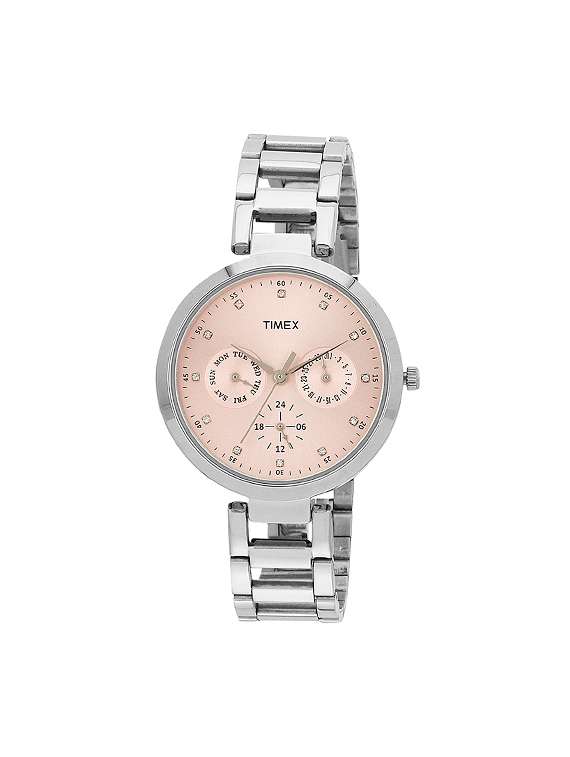 timex pink dial analog watch for women - tw0tg6200