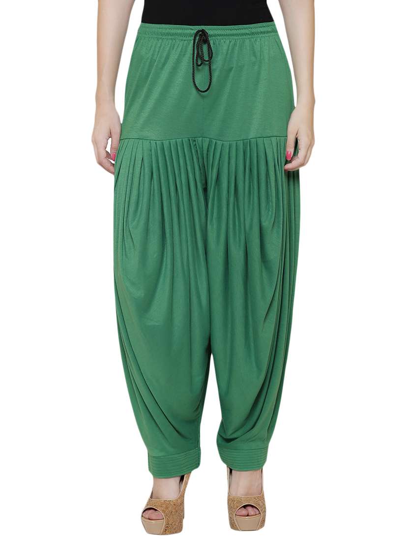 green cotton patiyala salwars