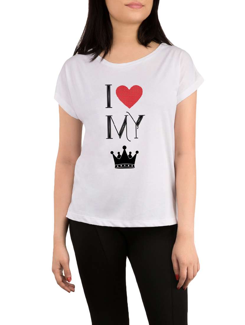 white printed regular tee