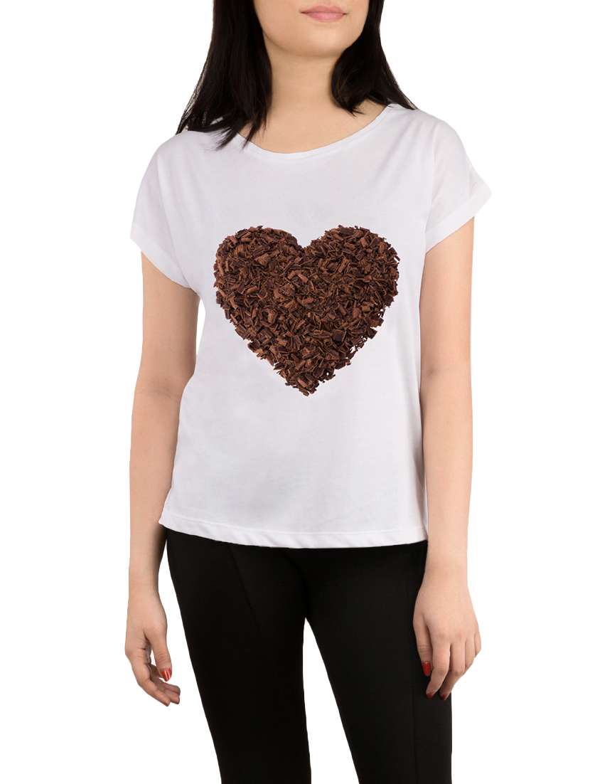 dolman sleeve white printed tee