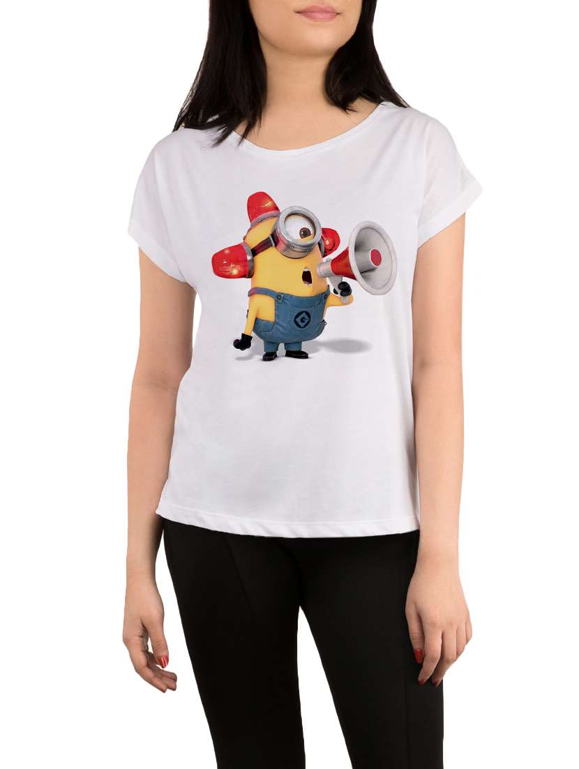 white printed regular tee