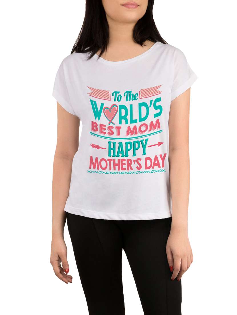 white printed regular tee