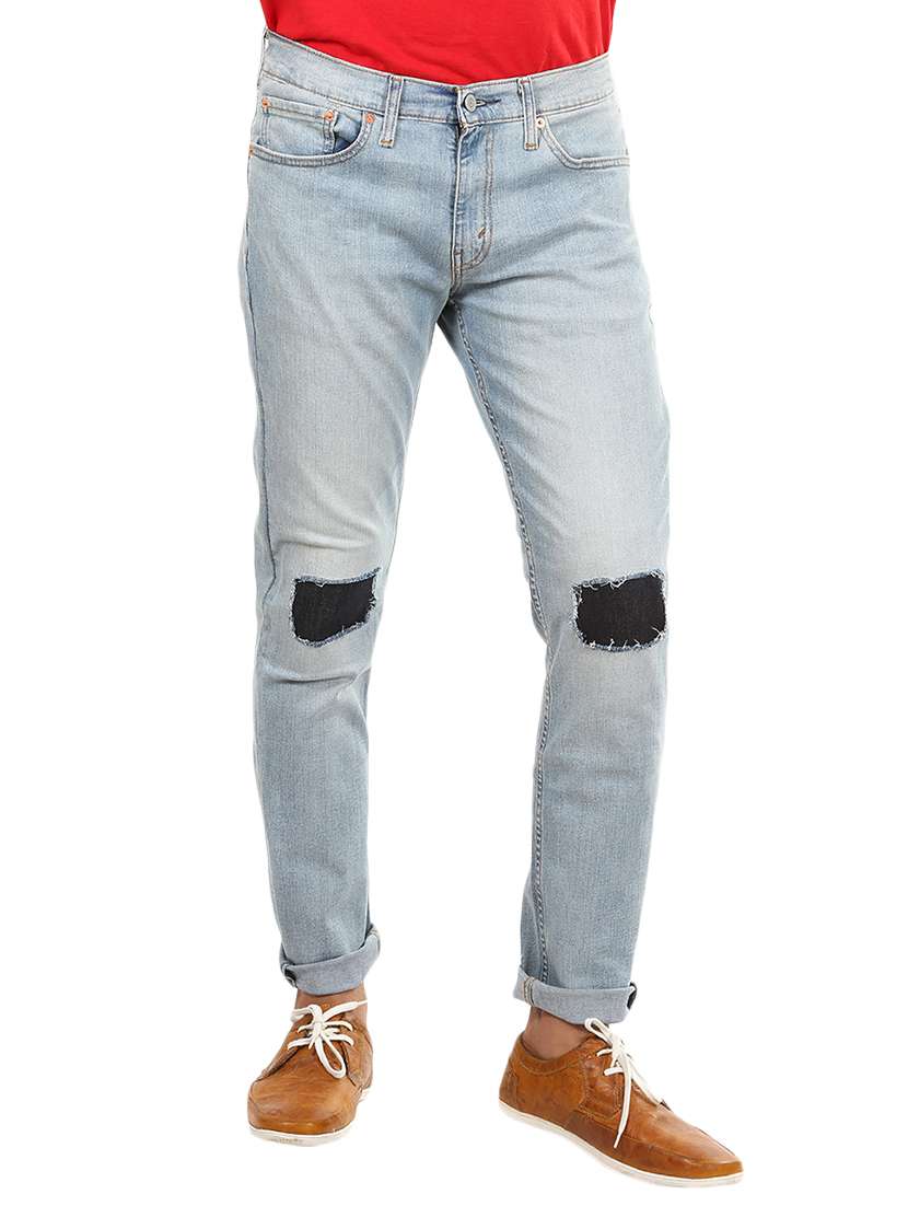 blue denim biker  jeans