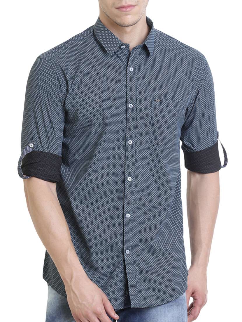 blue cotton casual shirt