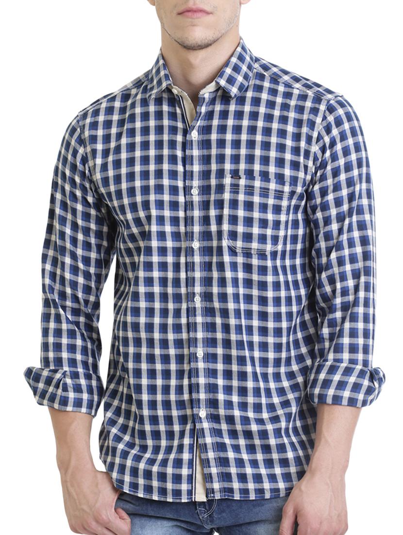 blue cotton casual shirt