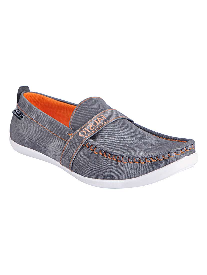grey denim slip on loafer