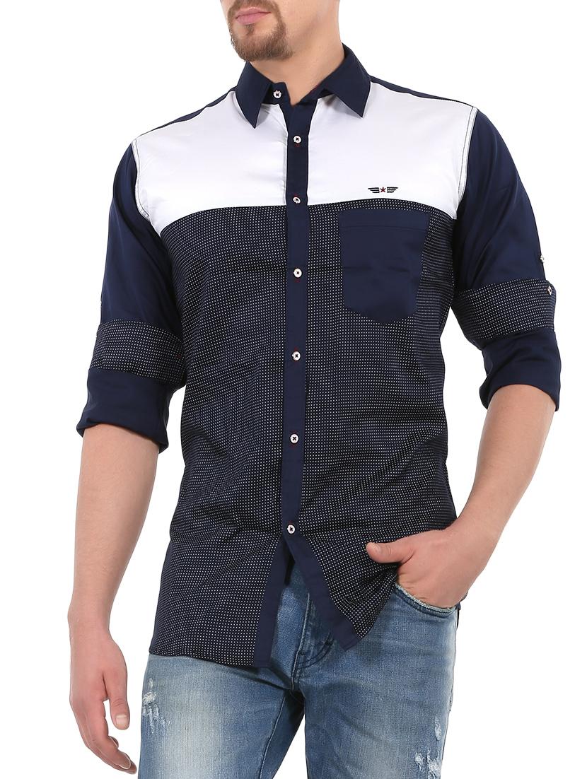 blue cotton casual shirt