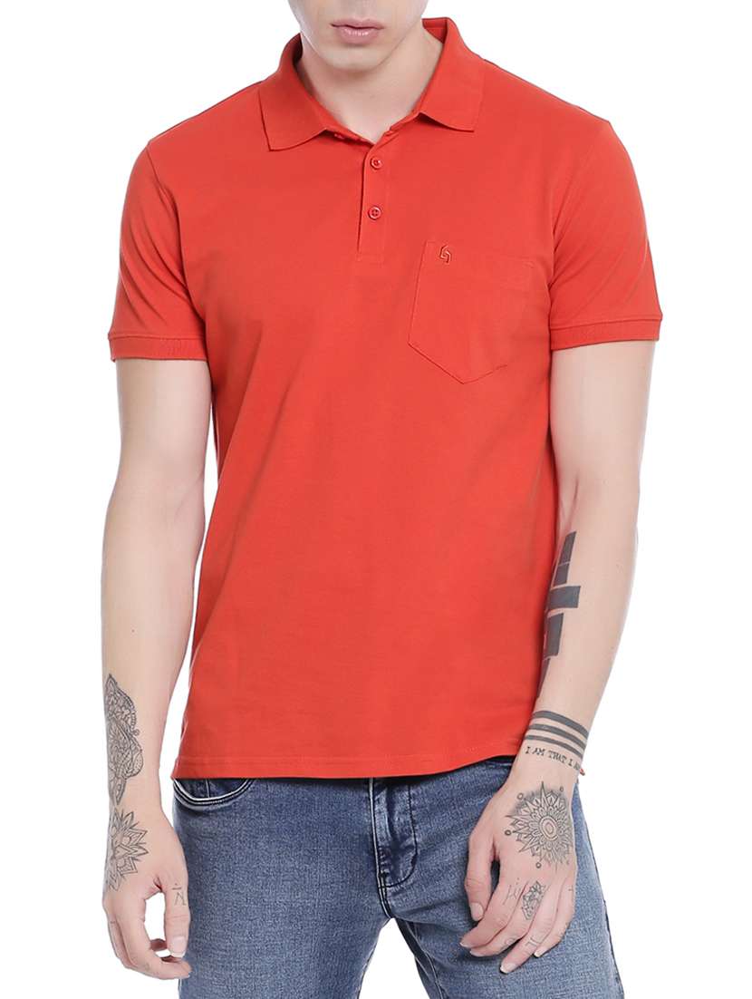 orange cotton t-shirt
