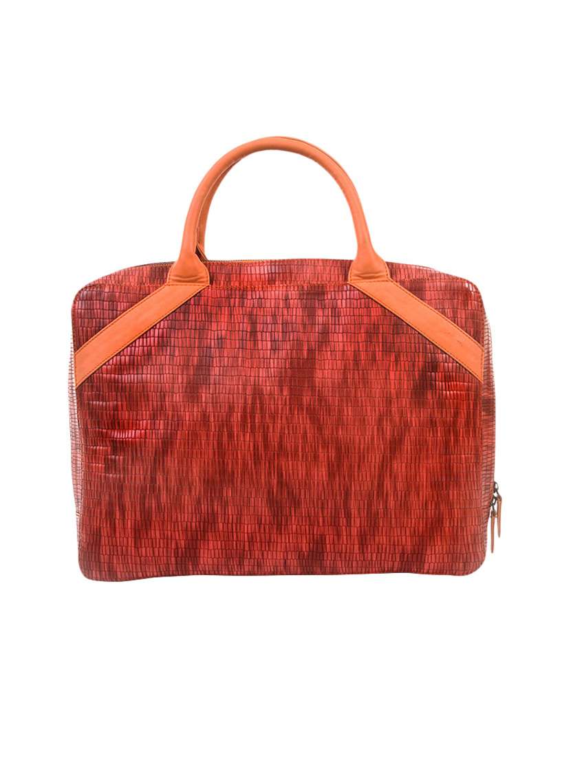 orange leatherette  laptop bag