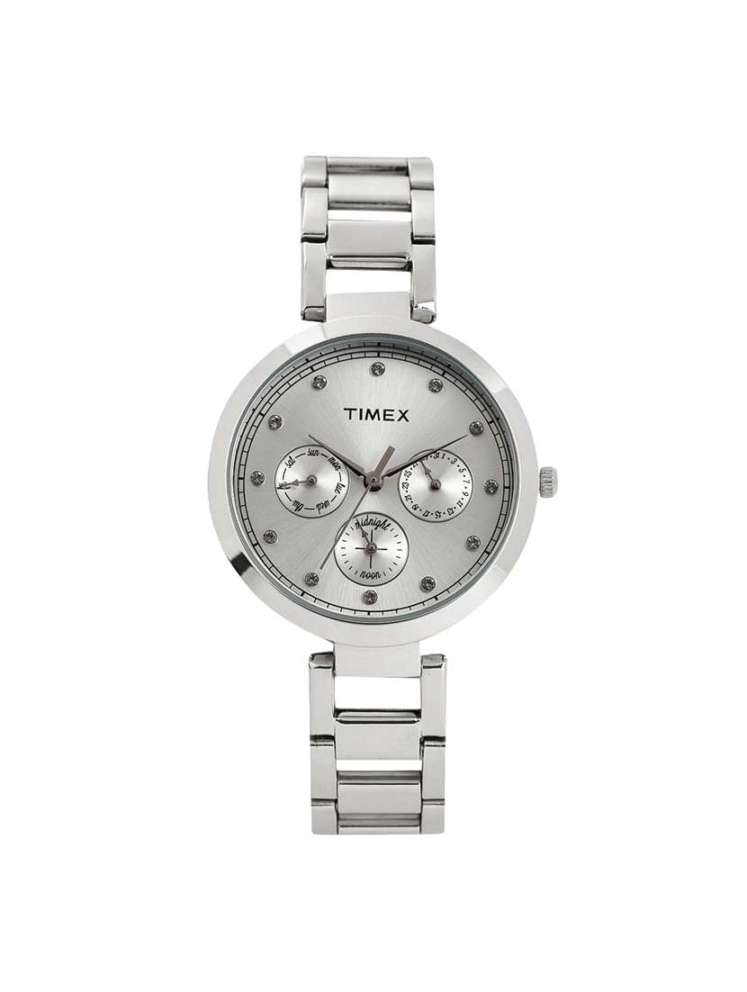 timex silver dial analog watch for women - tw000x211