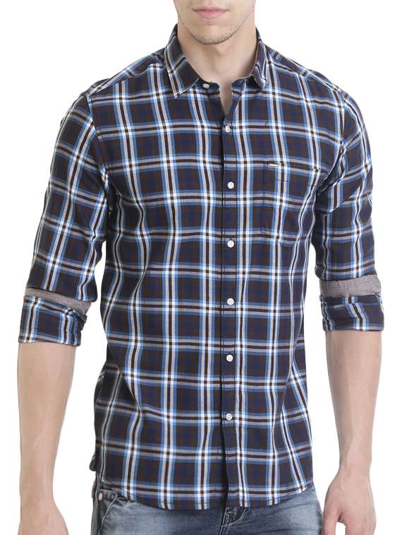 blue cotton casual shirt