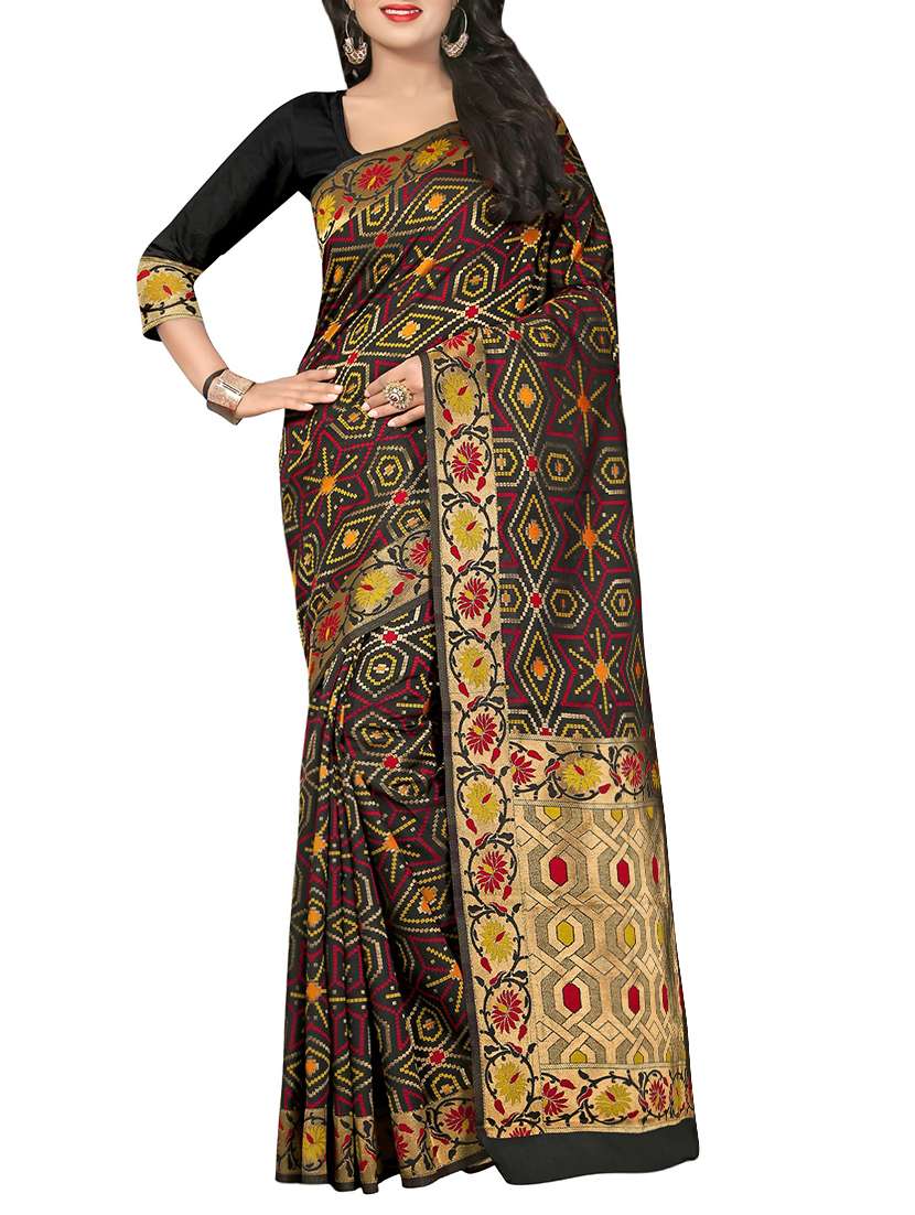 multi colored patola saree with blouse