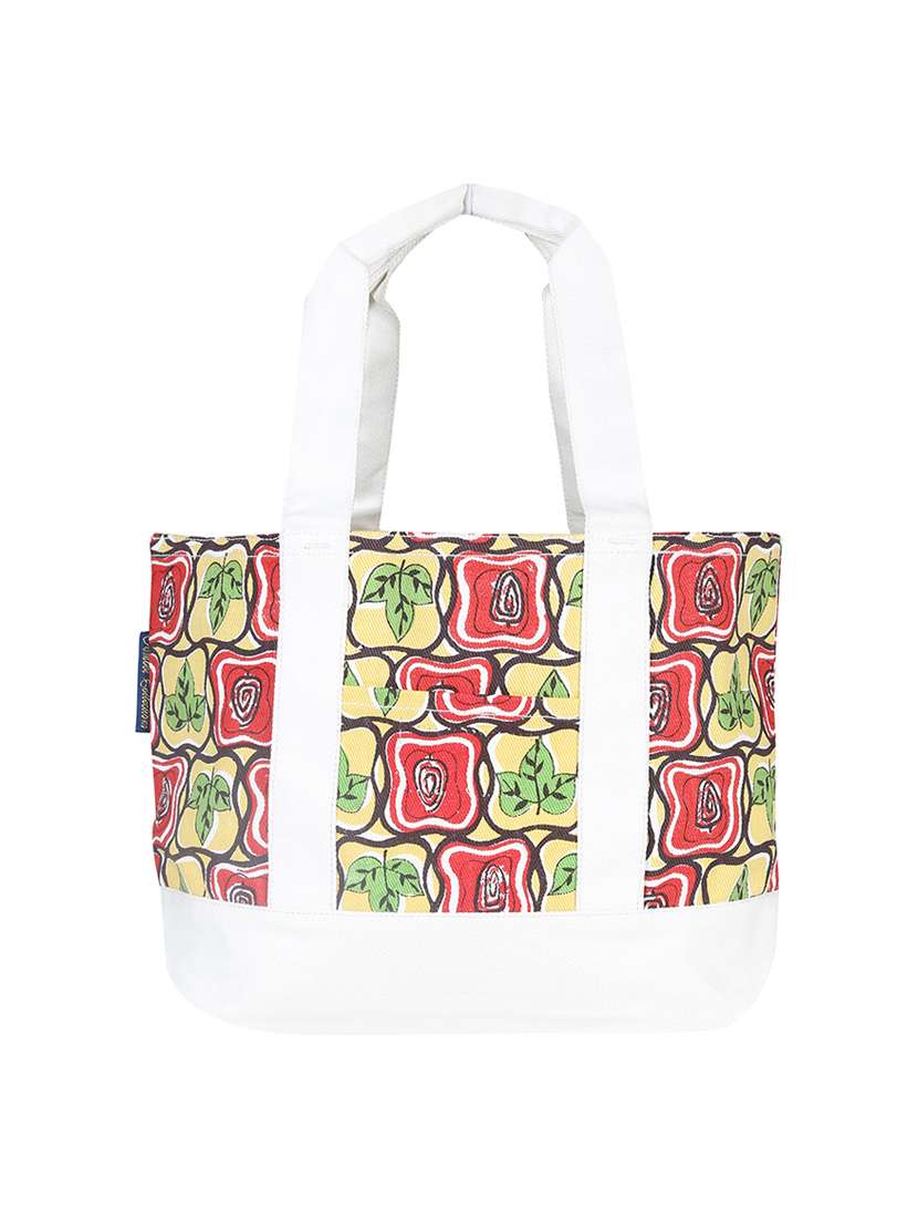 multi colored canvas regular shopping bag