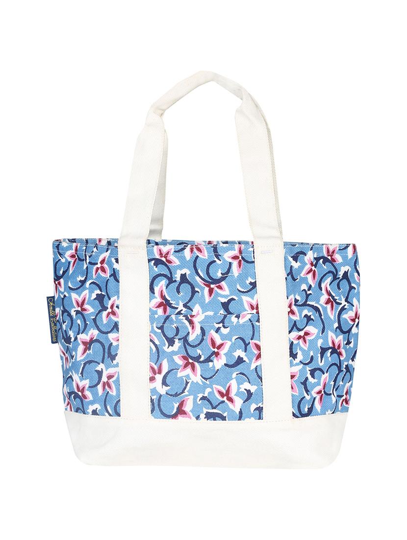 blue canvas printed shopping bag - 13827841 - Zoom Image - 0
