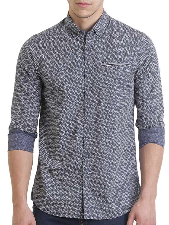 blue cotton casual shirt