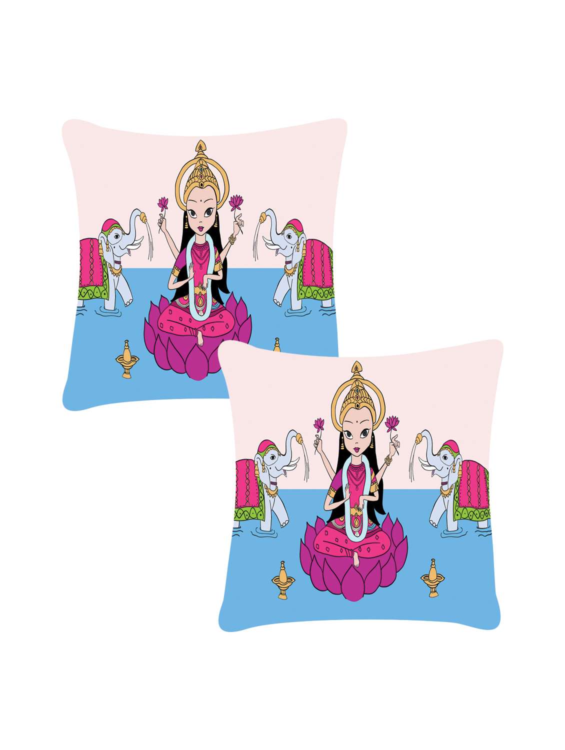 ambbi collection digitally religious printed set of 2 cushion cover