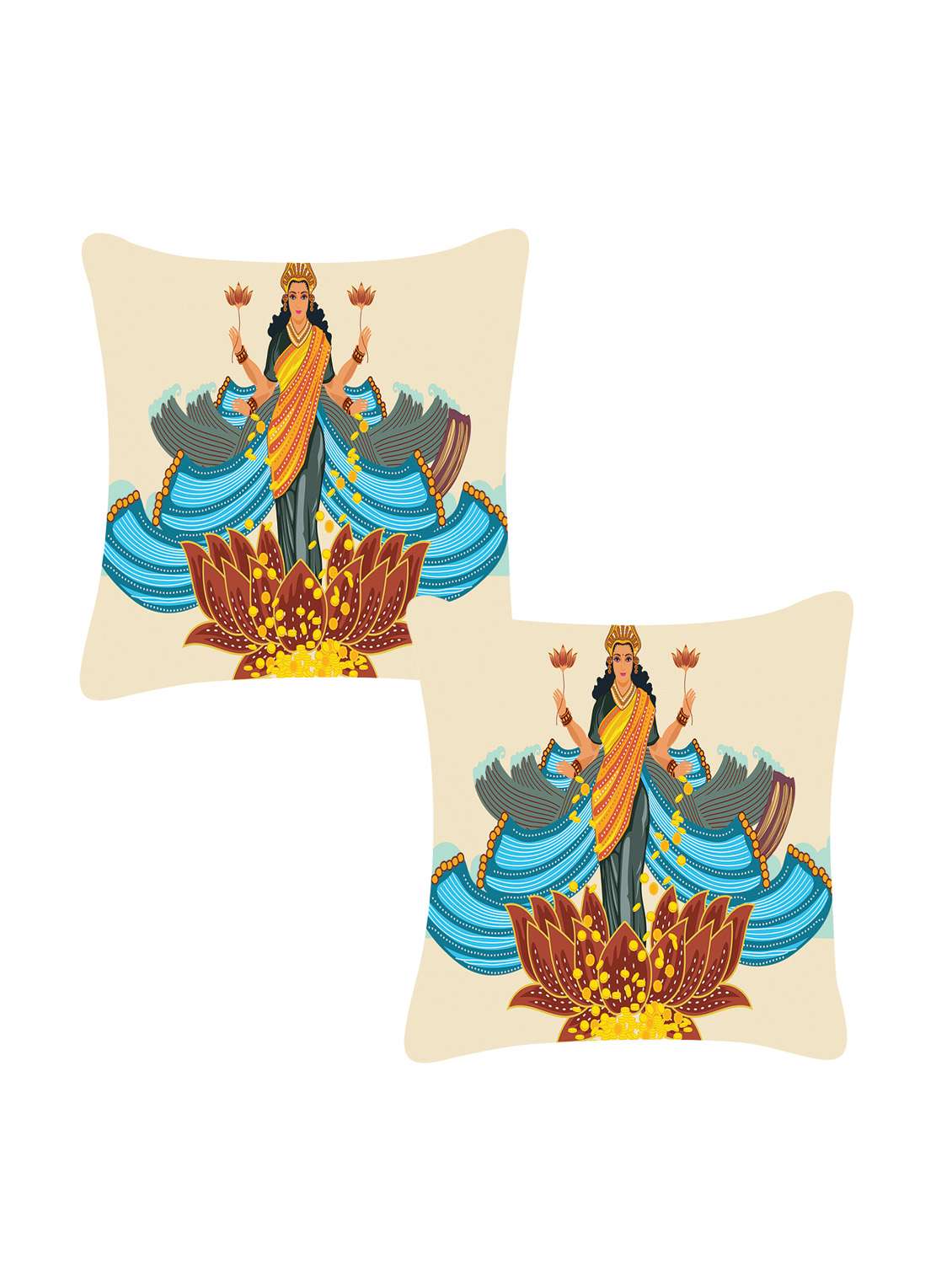 ambbi collection digitally religious printed set of 2 cushion cover