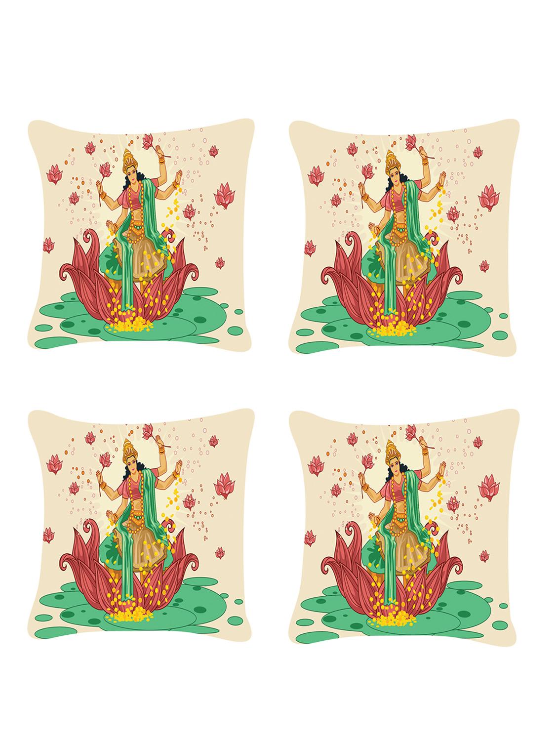 ambbi collection digitally religious printed set of 4 cushion cover