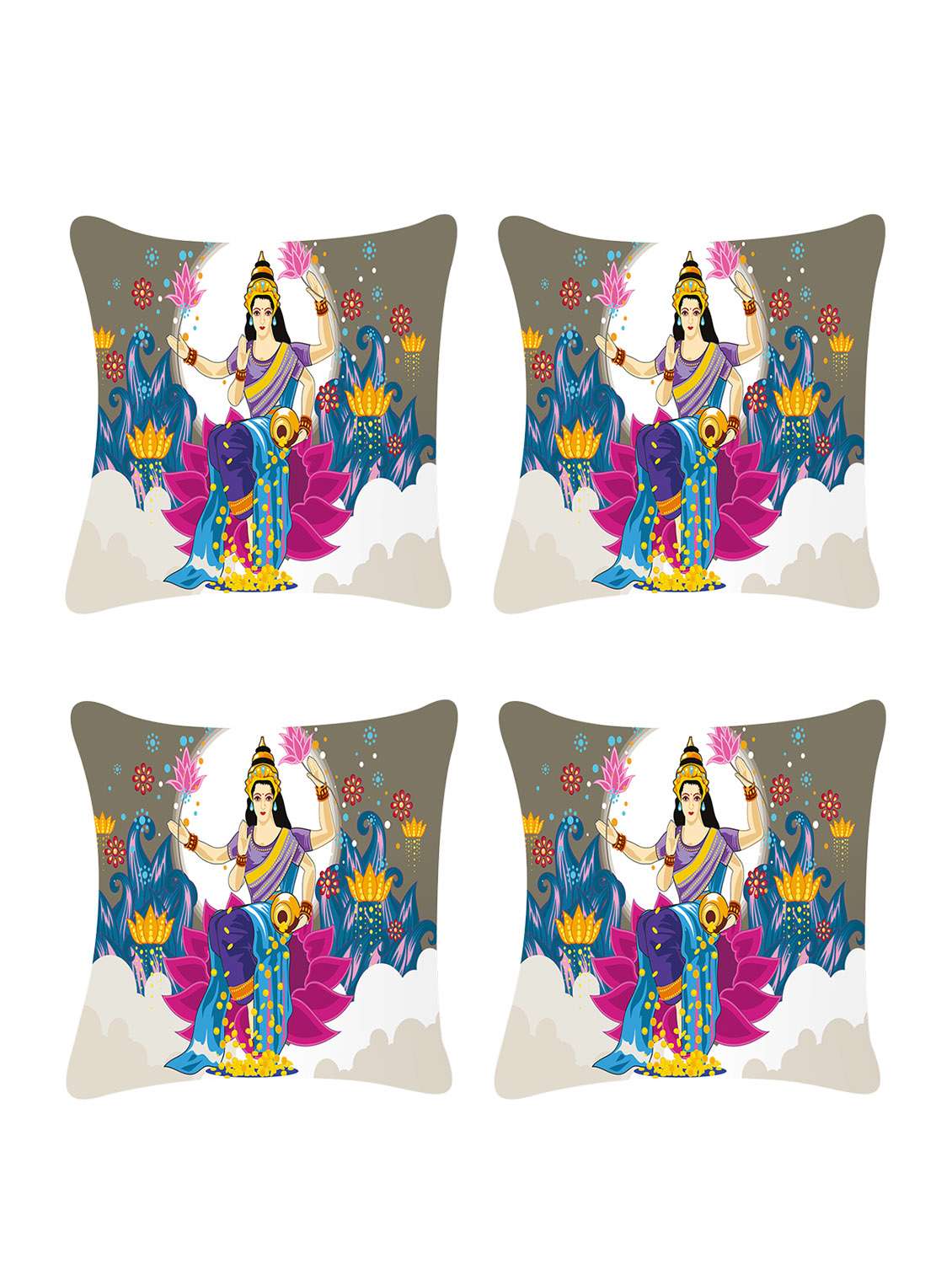 ambbi collection digitally religious printed set of 4 cushion cover