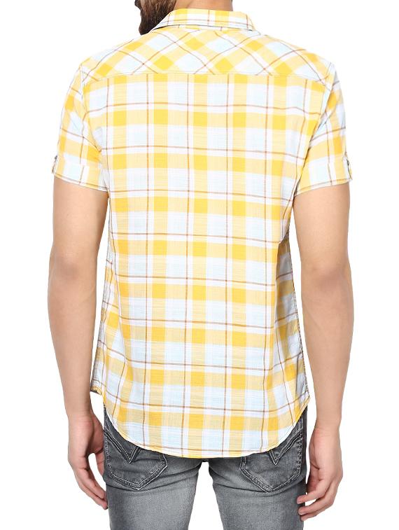 yellow cotton casual shirt - 13834824 - Standard Image - 2