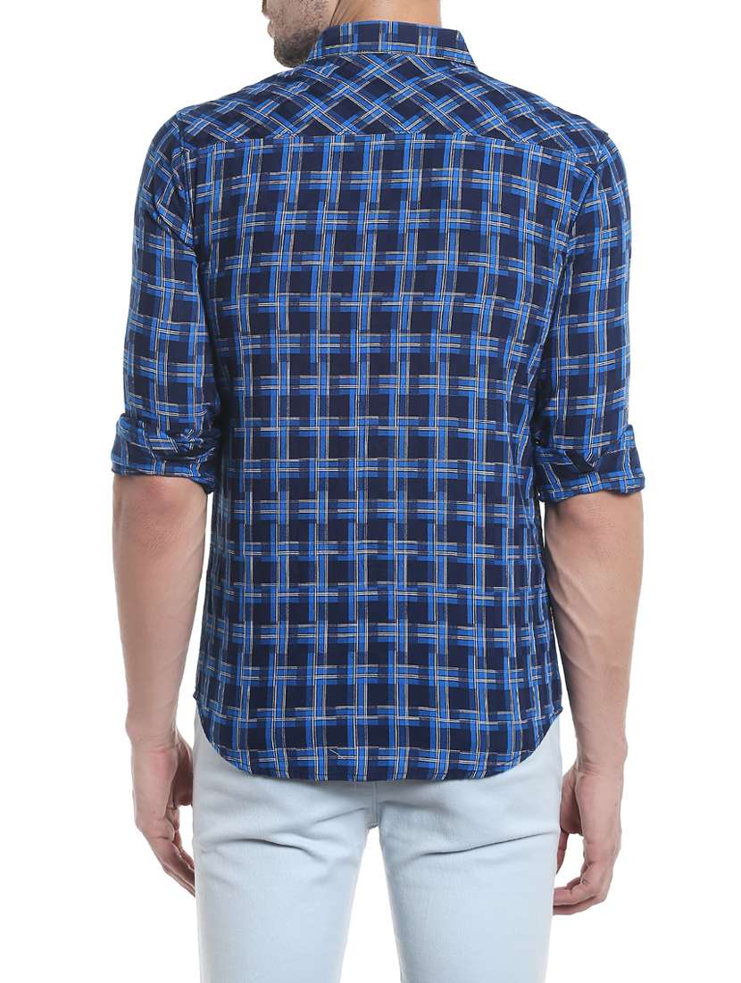 blue cotton casual shirt - 13834840 -  Standard Image - 2